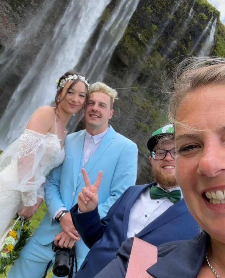 group photo iceland wedding